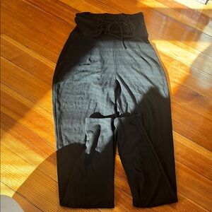 Foxblood Lace Up Black High-Waisted Leggings